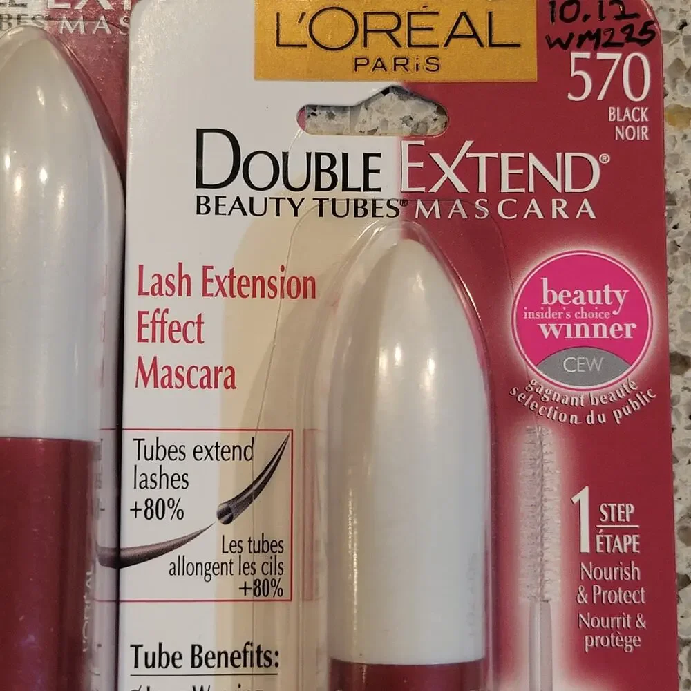 3x L'Oréal Paris Double Extend Beauty Tubes Lash Extension Washable Mascara NEW